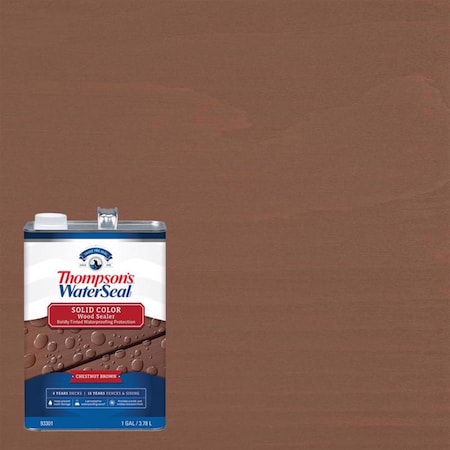 Thompsons Waterseal Thompson's WaterSeal Solid Chestnut Brown Waterproofing Wood Stain and Sealer 1 gal TH.093301-16